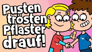 ♪ ♪ Kinderlied Trösten - Pusten, trösten, Pflaster drauf! - Hurra Kinderlieder