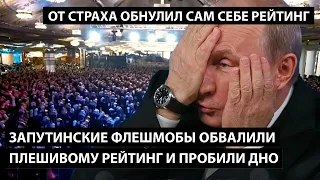 Запутинские флешмобы пробили дно и обвалили плешивому рейтинг. ВОЛОДЯ ОТ СТРАХА САМ СЕБЯ ОБНУЛИЛ