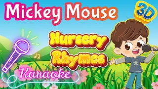 Mickey Mouse Poem Sing Along | 3D Nursery Rhymes Karaoke | Pre School Songs | Pebbles Rhymes