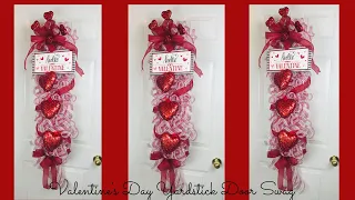 VALENTINE’S DAY ❤️YARDSTICK DOOR SWAG/CENTERPIECE/GARLAND DIY❤️DECO MESH WREATH POOFS & RUFFLES ❤️