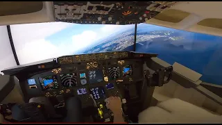 Landing Naples (LIRN) Italy - Cockpit View - 737 Home Cockpit - Flight Simulator