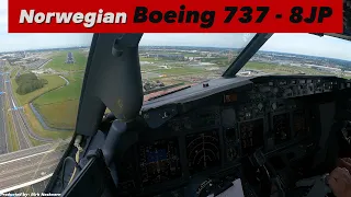 | Norwegian 737 Cockpit | Oslo - Amsterdam | Down To One Of Europes Busiest Airports! | Flightdeck |