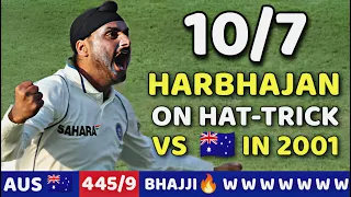 HARBHAJAN SINGH 10/7 Wickets🔥 VS | INDIA VS AUSTRLIA 2ND TEST 2001 BOWLINGBY HARBHAJAN.  W W W W W😱🔥