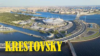 Krestovsky Island, St. Petersburg (Russia) AERIAL DRONE 4K VIDEO
