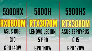 RX 6800M ASUS ROG G15 VS RTX 3070M LEGION 5 PRO VS RTX 3080 ZEPHYRUS DUO ON 1080P ULTRA VERY HIGH