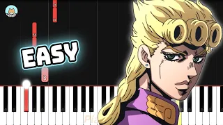 [full] JoJo Golden Wind OST - "Giorno's Theme/Il vento d'oro" - EASY Piano Tutorial & Sheets