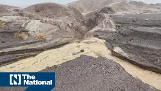 Death Valley floods as California hit by Tropical Storm Hilary