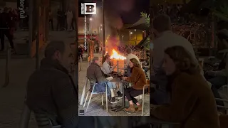 VIVA LA LIBATION! French Diners SIP WINE Despite Raging Protest FIRE