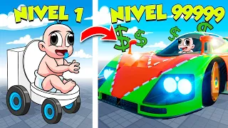 "¡BEBÉ NOOB Consigue el COCHE MÁS CARO en ROBLOX! 🚀🤑 ¡NIVEL MÁXIMO en Car Dealership Tycoon!