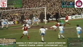 ARSENAL FC V WEST HAM UNITED FC – LEAGUE DIVISION ONE – HIGHBURY STADIUM –LONDON -19TH FEBRUARY 1977