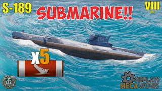 SUBMARINE S-189 5 Kills & 143k Damage | World of Warships Gameplay