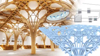 Grasshopper parametric design - Cambridge mosque structural timber column