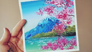 FUJIYAMA AND SAKURA | We draw just a symbol of spring🌸