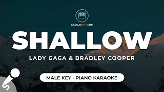 Shallow - Lady Gaga & Bradley Cooper (Male Key - Piano Karaoke)