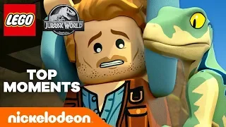 LEGO Jurassic World 🦖 Best 7 Scenes from Part 1! | Nick