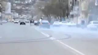 Crazy BMW Drift with guns AWESOME