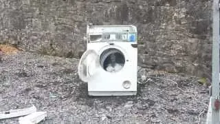 Washing machine eats a brick