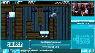 Shovel Knight (shovel only) by MunchaKoopas in 49:36 - Summer Games Done Quick 2015 - Part 108