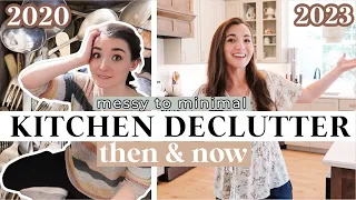 🥴WHAT WAS I THINKING?! MESSY TO MINIMAL Extreme Kitchen Declutter 2023 + reacting to my FIRST VIDEO!