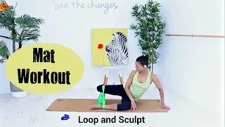 Band Lower Body Resistance Loop Workout BARLATES BODY BLITZ Mat Workout Loop and Sculpt