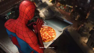 Spider-Man PS4 Black Cat DLC - Spiderman Eats Pizza Funny Cutscene