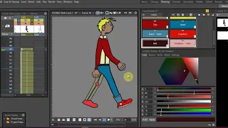 OpenToonz Tutorial - Walk Cycle animation in Opentoonz (plastic rigging)