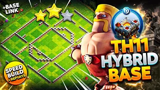 The ULTIMATE TH11 HYBRID/TROPHY BASE with LINK 2024 | CoC Layout Speed BUILD + PROOF Replays