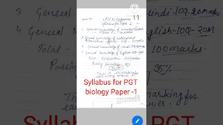 Hppsc PGT biology Paper -1 Syllabus #hppscpgt #pgt biology syllabus for paper -1