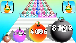 Satisfying Mobile Game Top Videos TikTok Gameplay Levels 56789: Ball Run 2048, Ball Merge 2048 ...
