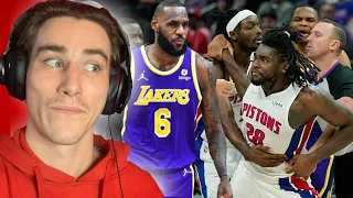 LEBRON JAMES VS ISAIAH STEWART FIGHT - DJMEECHYMEECH REACTION!