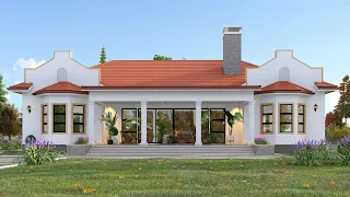 Charming 3-Bedroom House Design | Cape Dutch House Plan [ With Floor Plan ] Home Tour & Layout