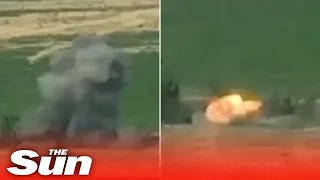 Ukrainian forces blow up Russian tanks on the outskirts of Bakhmut