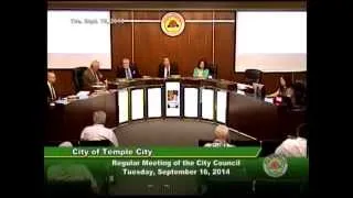 Temple City City Council | Regular Meeting | September 16, 2014