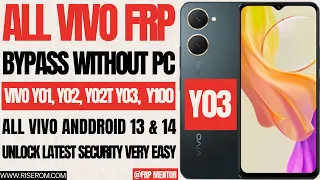 All Vivo 2024 FRP BYPASS | Vivo Y03, Y02t, Y100 FRP Bypass | ANDROID 13,14 (Without PC)