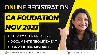CA Foundation Nov 23 and May 24 Registration Process | Step By Step Process | CA Foundation Classes