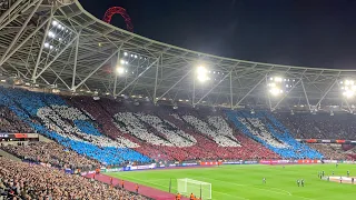 West Ham v Sevilla UEFA Europa league 17/3/2022 London Stadium light show