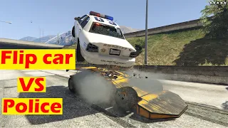 Satisfying flip car (ramp buggy ) vs 5 star police gta 5 (2020 4k 60fps)