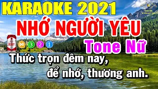 Nhớ Người Yêu Karaoke Tone Nữ Nhạc Sống | Trọng Hiếu