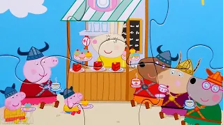 СВИНКА ПЕППА на празднике Викингов - собираем пазлы для детей Peppa Pig | Merry Nika