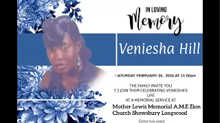 Funeral service for the late Veniesha Hill