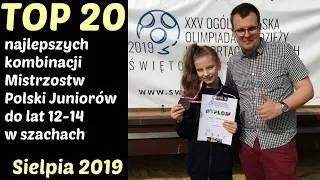 SZACHY 76# TOP najpiękniejszych 20 kombinacji szachowych Mistrzostw Polski Juniorów Sielpia 2019