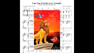 The Lion King Can You Feel the Love Tonight Sheet Music Tutorial / Король лев музыка ноты пианино