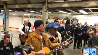 U2 Surprise Performance at Grand Central with Jimmy Fallon