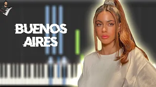 TINI - buenos aires | Instrumental Piano Tutorial / Partitura / Karaoke / MIDI