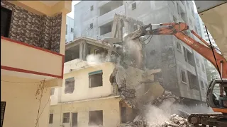 Amazing video Building Demolition working by #TATA Excavator #vskveeresh.,