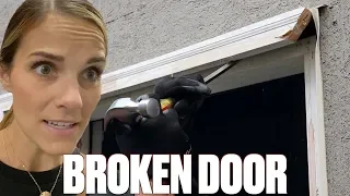 REPLACING THE DOOR KICKED IN ON OUR HOUSE AFTER WE THOUGHT SOMEONE TRIED TO BREAK INTO OUR HOUSE