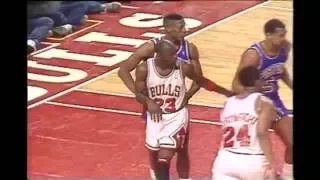 Michael Jordan Dunks Past 3 Pistons