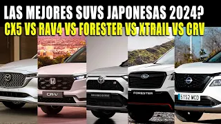 MEJORES SUVS TOYOTA RAV4 VS NISSAN XTRAIL VS SUBARU FORESTER VS HONDA CR-V VS  MAZDA CX5 2024