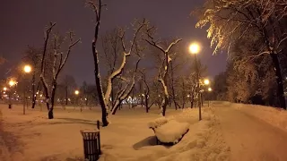 Snowfall in Moscow - a winter Wonderland in the Park on the street Yablochkova!