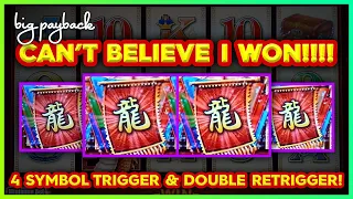 4 SYMBOL TRIGGER & DOUBLE RETRIGGER on Electric Cash Rise of the Dragon Slots!